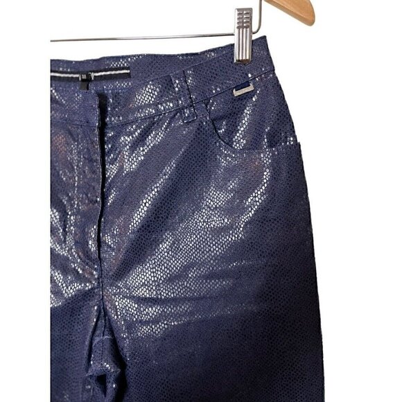 Vintage Y2K Escada Faux Snake Python Blue Bootcut Pants 38 0527 - Picture 4 of 9